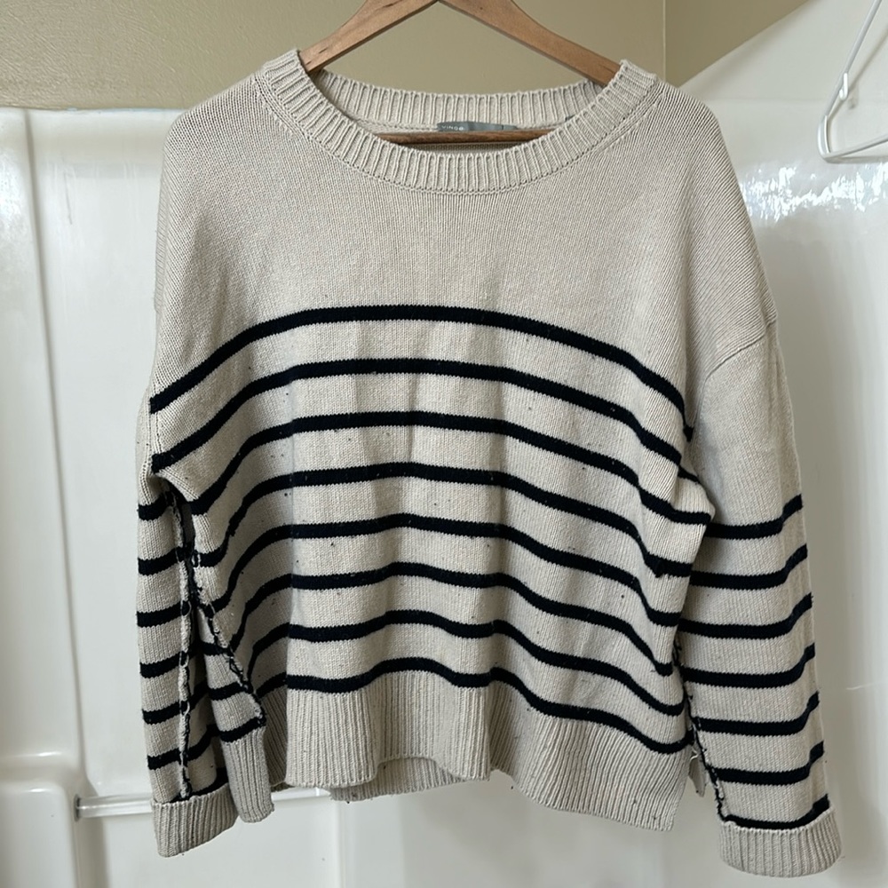 Oversized striped cashmere Vince sweater